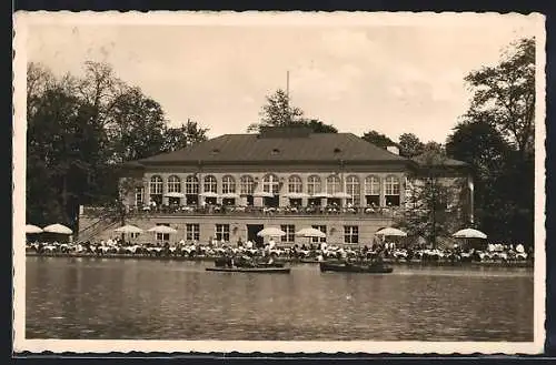 AK München-Schwabing, Englischer Garten, Seehaus Kleinhesselohe