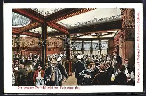 AK Leipzig, Gasthaus Thüringer Hof, Die vordere Wolfsschlucht