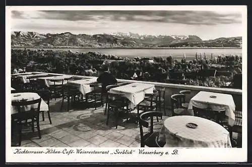 AK Wasserburg a. B., Cafe-Weinrestaurant Seeblick, Hochterrasse