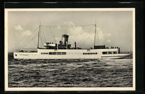 AK Salondampfer Stadt Rüstringen in Fahrt