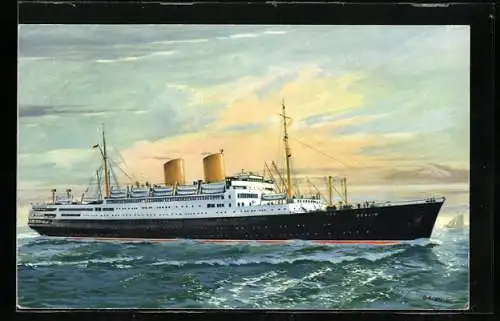 AK Norddeutscher LIoyd Bremen M.S.Berlin in voller Fahrt, Seitenansicht