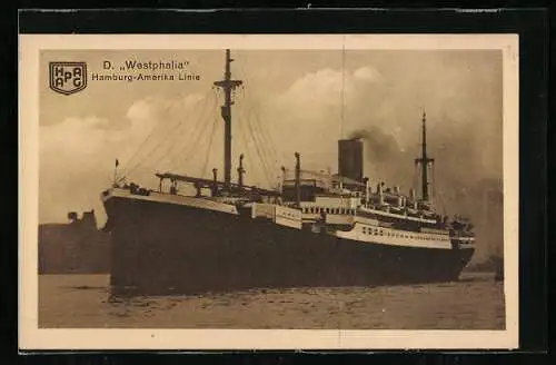 AK Passagierschiff Westphalia, Hamburg-Amerika Linie