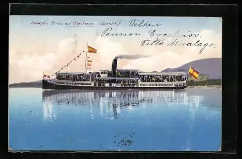 AK Dampfer Thalia am Wörthersee in Fahrt