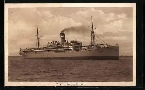 AK Dampfer Usambara im Wasser