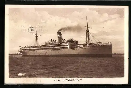 AK Dampfer Usambara auf dem Wasser