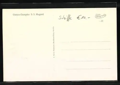 AK Ostsee-Dampfer SS Rugard, 