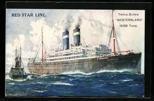 AK Passagierschiff Westernland auf hoher See