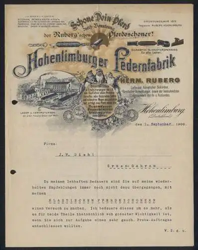 Rechnung Hohenlimburg 1899, Herm. Ruberg, Hohenlimburger Ledernfabrik, Betriebs- und Produktansicht, Messe-Medaillen