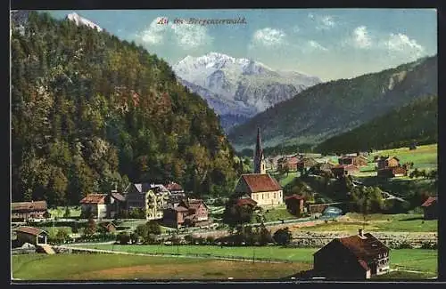 AK Au im Bregenzerwald, Teilansicht mit Kirche