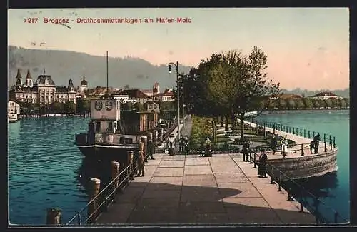 AK Bregenz, Drathschmidtanlagen am Hafen-Molo