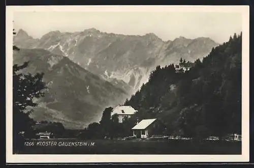 AK Schruns, Gauenstein i. M., Kloster gegen die Berge