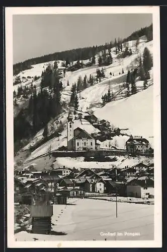 AK Grossarl im Pongau, Teilansicht mit Kirche im Winter