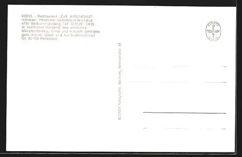AK Beckum-Höxberg / Westf., Hotel zur Windmühle H. Nettebrock, Innenansicht