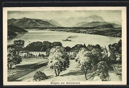 AK Stegen am Ammersee, der Ammersee und Teile der Ortschaft