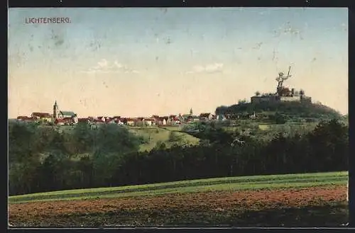 AK Lichtenberg / Heilbronn, Teilansicht mit Kirche