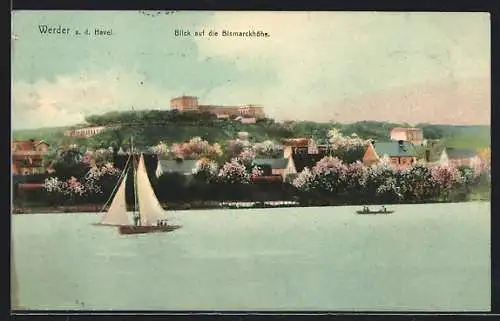 AK Werder / Havel, Blick auf die Bismarckhöhe