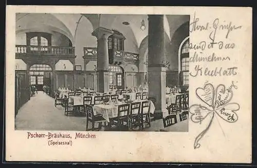 AK München, Pschorr-Bräuhaus Bayerstrasse 30, Speisesaal