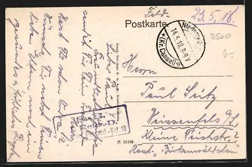 AK Cassel, Neues Kgl. Theater v. d. Löwenbrücke aus gesehen