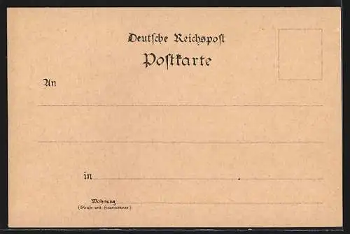 Lithographie Frankfurt a. M., Opernhaus, Dom, Panorama