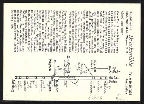 AK Mühltal bei Weyarn, Hotel-Gasthof Bruckmühle