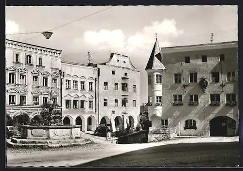 AK Kraiburg am Inn, Marktplatz im Sonnenschein