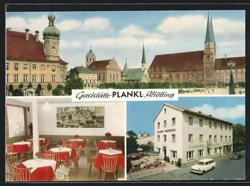 AK Altötting, Gaststätte Plankl, Kirchen im Ortskern