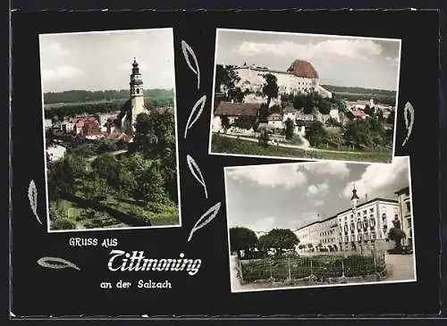 AK Tittmoning an der Salzach, Burg, Kirche, Ortspartie