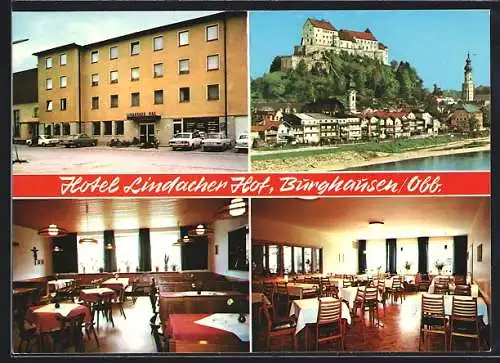 AK Burghausen /Obb., Hotel Lindacher Hof J. u. M. Mayer, Ortsansicht