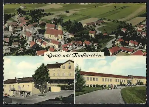 AK Taufkirchen b. Eggenfelden, Strassenpartie, Ortsansicht aus der Vogelschau