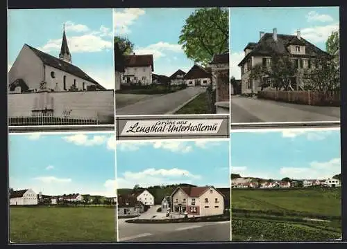 AK Lengthal-Unterhollerau, Kirche, Werkstatt und Eisenwaren Hans Lechner