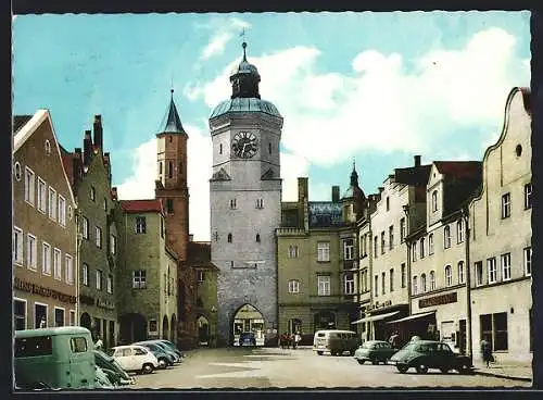 AK Vilsbiburg, Stadt-Platz mit Torturm