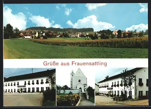 AK Frauensattling, Gasthof Maier, Kirche