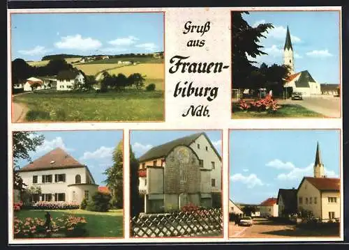 AK Dingolfing-Frauenbiburg /Ndb., Kriegerdenkmal, Strassenpartie, Kirche