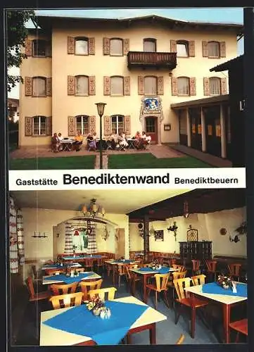 AK Benediktbeuern, Die Gaststätte Benediktenwand, mit Speisesaal, Inh. Erna Huber