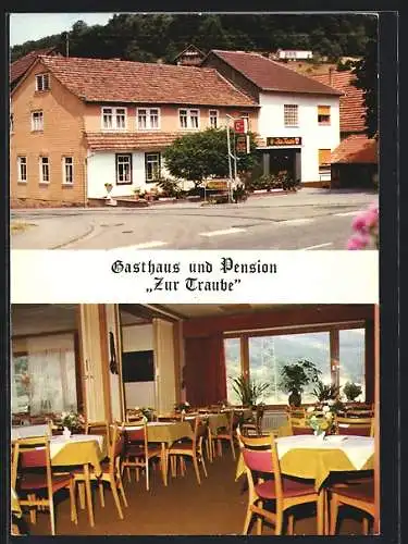 AK Finkenbach / Odenwald, Gasthaus und Pension Zur Traube, mit Speisesaal, Inh. Adam Hering