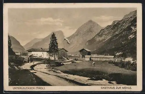 AK Unterleutasch / Tirol, Gasthaus Zur Mühle