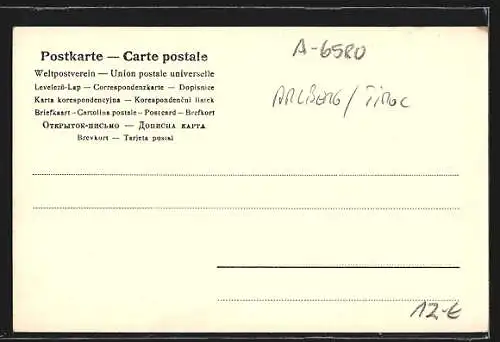 AK St. Jacob, Kirche mit Kirchhof, Totalansicht