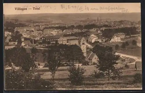 AK Villingen / Schwarzwald, Totalansicht mit Kirche