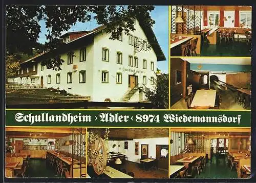 AK Wiedemannsdorf, Das Schullandheim Gasthof Adler, mit Innenansichten, Salzstrasse 37