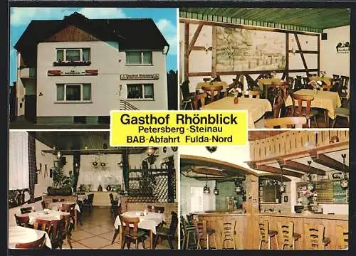 AK Petersberg-Steinau / Fulda, Der Gasthof Rhönblick v. Renate Faulstich, mit Innenansichten