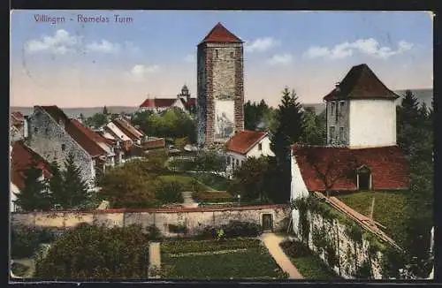 AK Villingen / Schwarzwald, Blick zum Romelas Turm