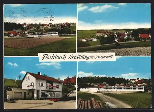 AK Fischbach / Villingen, Panorama, Teilansicht, Ortspartie, Schule