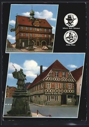 AK Staffelstein-Stadtmitte / Obfr., Das Gasthaus Adam Riese, Geburtshaus von Joh. Bapt. Schubert