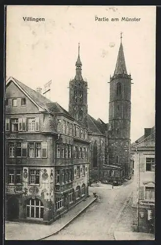 AK Villingen / Schwarzwald, Partie am Münster