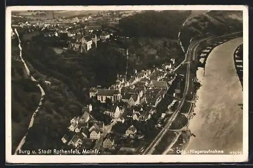 AK Rothenfels / Main, Fliegeraufnahme von Stadt und Burg