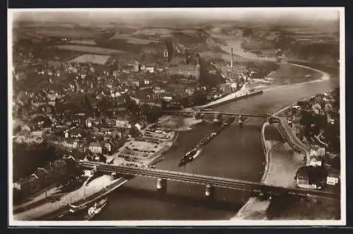 AK Meissen / Sa., Fliegeraufnahme der Stadt