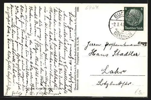 AK Buchen / Odenwald, Teilansicht mit Kirche, Fliegeraufnahme