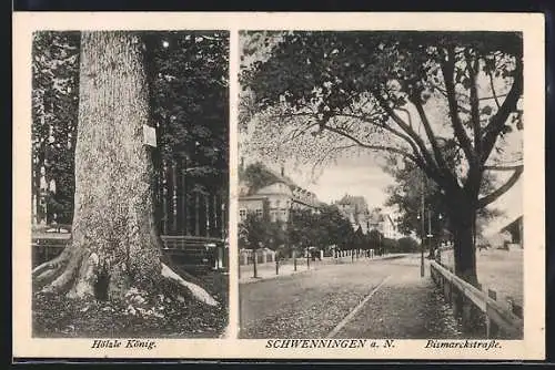AK Schwenningen / Neckar, Partie in der Bismarckstrasse mit Baum Hölzle König