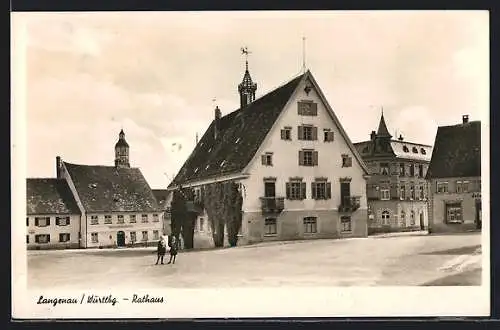 AK Langenau / Württemberg, Rathaus am Markt