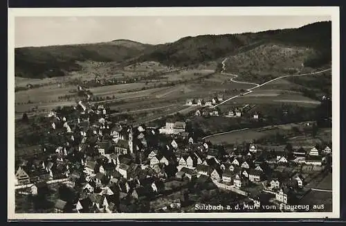 AK Sulzbach / Murr, Flugzeugaufnahme des Ortes